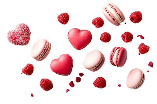 Red hearts on white background seamless pattern isolated on white background PNG,AI GENERATED