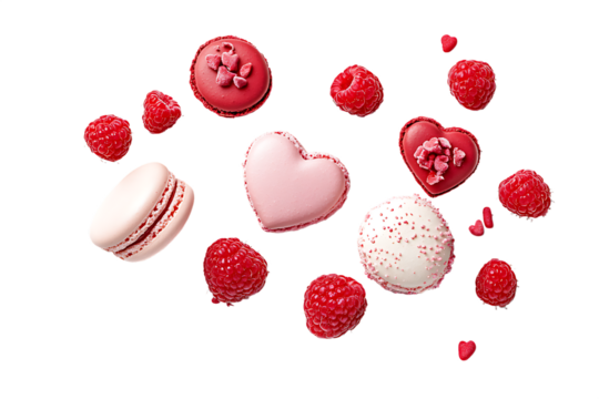 Red hearts on white background seamless pattern isolated on white background PNG,AI GENERATED