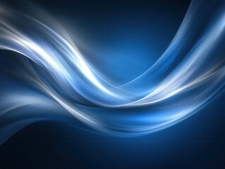 Obraz premium Abstract blue wave design with smooth lines and light effect for modern background wallpaper or presentation template with a clean and elegant style