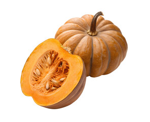Fresh ripe acorn squash isolated on white background, perfect for healthy food concepts, cooking, and nutrition imagery, with a transparent cutout for versatile design use