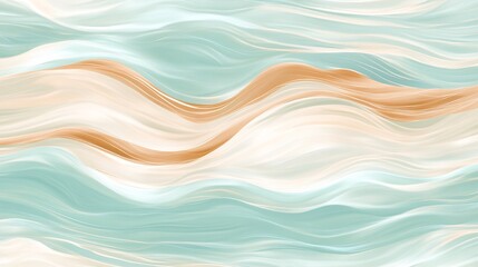 Blurry ocean layers in pastel mint and shimmering bronze plain background