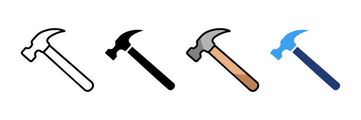 Hammer  Icon Set Multiple Style Collection