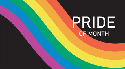 LGBTQ Pride Flag Wave Background.Vector Banner Template for Pride Month. Stock Vector.