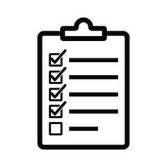 checklist checkboard icon vector, isolated on a white background