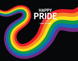 LGBTQ Pride Flag Wave Background.Vector Banner Template for Pride Month. Stock Vector.