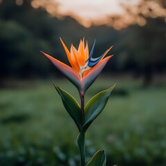 Bird of paradise flower sunset garden bloom nature