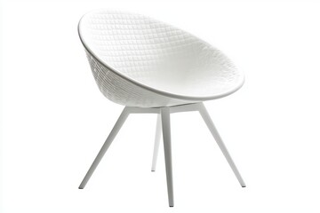 Sleek Modern White Chair Studio Shot on Clean White Background Minimalist Contemporary Furniture Design