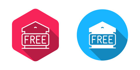 Filled and outline Free storage icon isolated with long shadow background. Vector