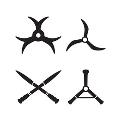 an ancient crossed sword metal knife tools icon silhouette vector set design symbol illustrations