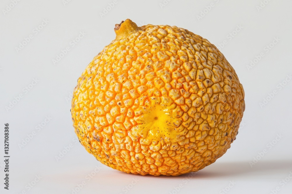 Aufkleber close up of an osage orange fruit showcasing its unique textured surface and vibrant yellow color ag