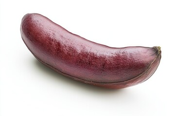 Captivating studio shot of exotic maroon bean on a white background offering detailed surface texture and shape appeal