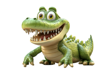 Fun cartoon crocodile character with a big smile