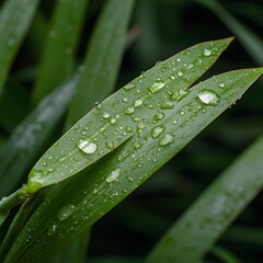 Dew-covered leaves, garden background, nature photography, website banner