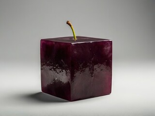 A cube shaped delicious isolated cherry. High resolution wallpaper. 