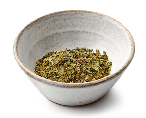bowl of dried basil