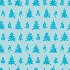 Seasonal christmas tree vector background. Decorative festive winter foliage for yuletide all over pattern. 