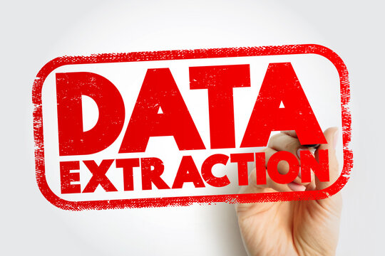 Data Extraction - act or process of retrieving data out of sources for further data processing or data storage, text concept stamp
