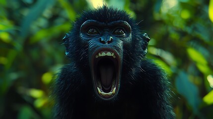 Obraz premium Yelling monkey rainforest jungle wildlife scream