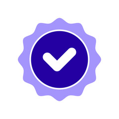 Icon a check, isolated against a clean background.
