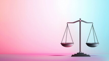 A minimalist illustration of the Libra zodiac sign, with balanced scales symbolizing harmony and fairness against a soft pastel background.