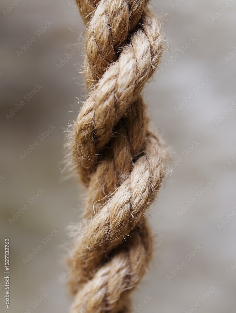 Aufkleber thick natural twisted rope displaying a close up on its textured surface and fiber composition : gen