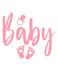 Baby typography design on plain white transparent isolated background for card, shirt, hoodie, sweatshirt, apparel, tag, mug, icon, poster or badge