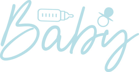 Baby typography design on plain white transparent isolated background for card, shirt, hoodie, sweatshirt, apparel, tag, mug, icon, poster or badge