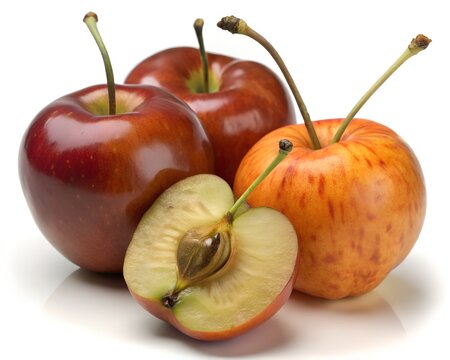 red apples on white background