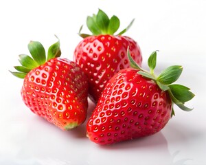 strawberries isolated on white background
