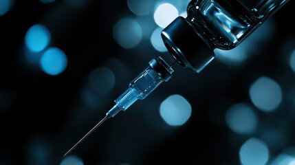 Macro shot of a syringe injecting wrinkle-reducing serum into a woman's cheekbones in a sleek, modern beauty spa.