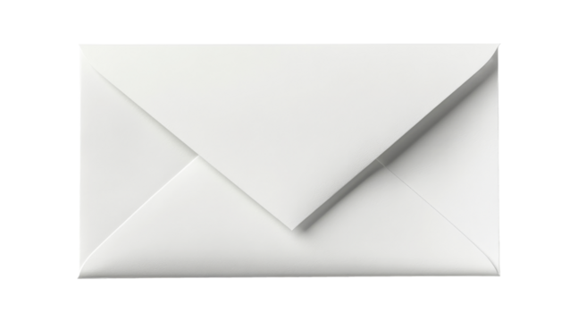 White envelope on transparent background