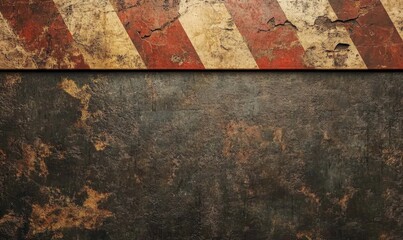 Grunge metal wall with hazard stripes, ideal for industrial backgrounds