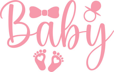 Baby typography design on plain white transparent isolated background for card, shirt, hoodie, sweatshirt, apparel, tag, mug, icon, poster or badge