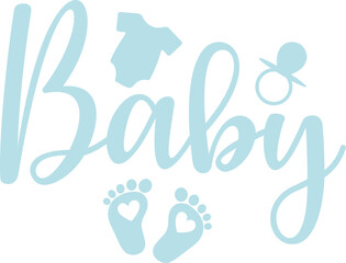 Baby typography design on plain white transparent isolated background for card, shirt, hoodie, sweatshirt, apparel, tag, mug, icon, poster or badge