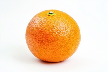 Studio Shot Capturing the Vibrancy of a Single Orange Fruit Against Clean White Backdrop Revealing its Unique Texture
