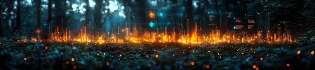 Fototapeta premium A Futuristic Digital Dashboard for Tracking Sustainability and Eco Metrics. Generative AI