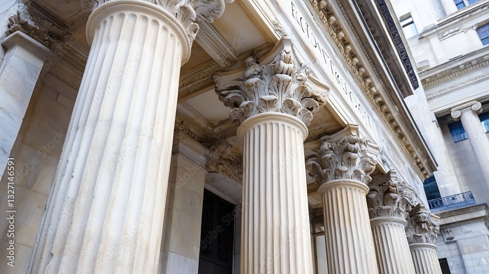 Fototapete impressive architectural columns of a historic building with intricate details : generative ai