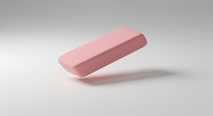 Pink Rectangular Object Floating on White Background