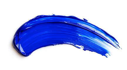 A stroke of royal blue paint, isolated on a white background,