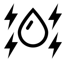 icon with lightning bolts symbolizing hydroelectric power energy and sustainability.