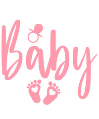 Baby typography design on plain white transparent isolated background for card, shirt, hoodie, sweatshirt, apparel, tag, mug, icon, poster or badge
