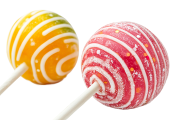 Colorful lollipops on transparent background