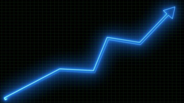 Animated Financial Growth Graph. Illustration of incredible financial growth, a stock market boom or an impressive increase of business sales
