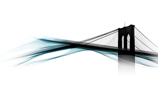 Fototapeta Brooklyn Bridge Abstraction: A striking artistic rendering of the Brooklyn Bridge, where architectural precision meets abstract expression.
