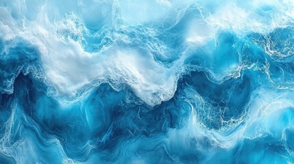 Obraz premium Abstract icy ocean waves, digital art, background