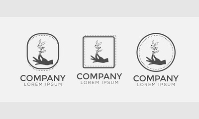 Elegant Botanical Logo Design with Mix Frame and Script Typography