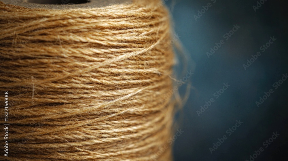 Poster A close-up view of a spool of twine coiled upon itself