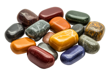 Bright stones on a clear background