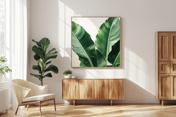 Modern Home Decor, Botanical Art Print,  Sunlight, Peaceful Room