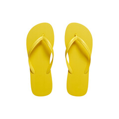 yellow flip flops isolated on transparent background. flip flops png